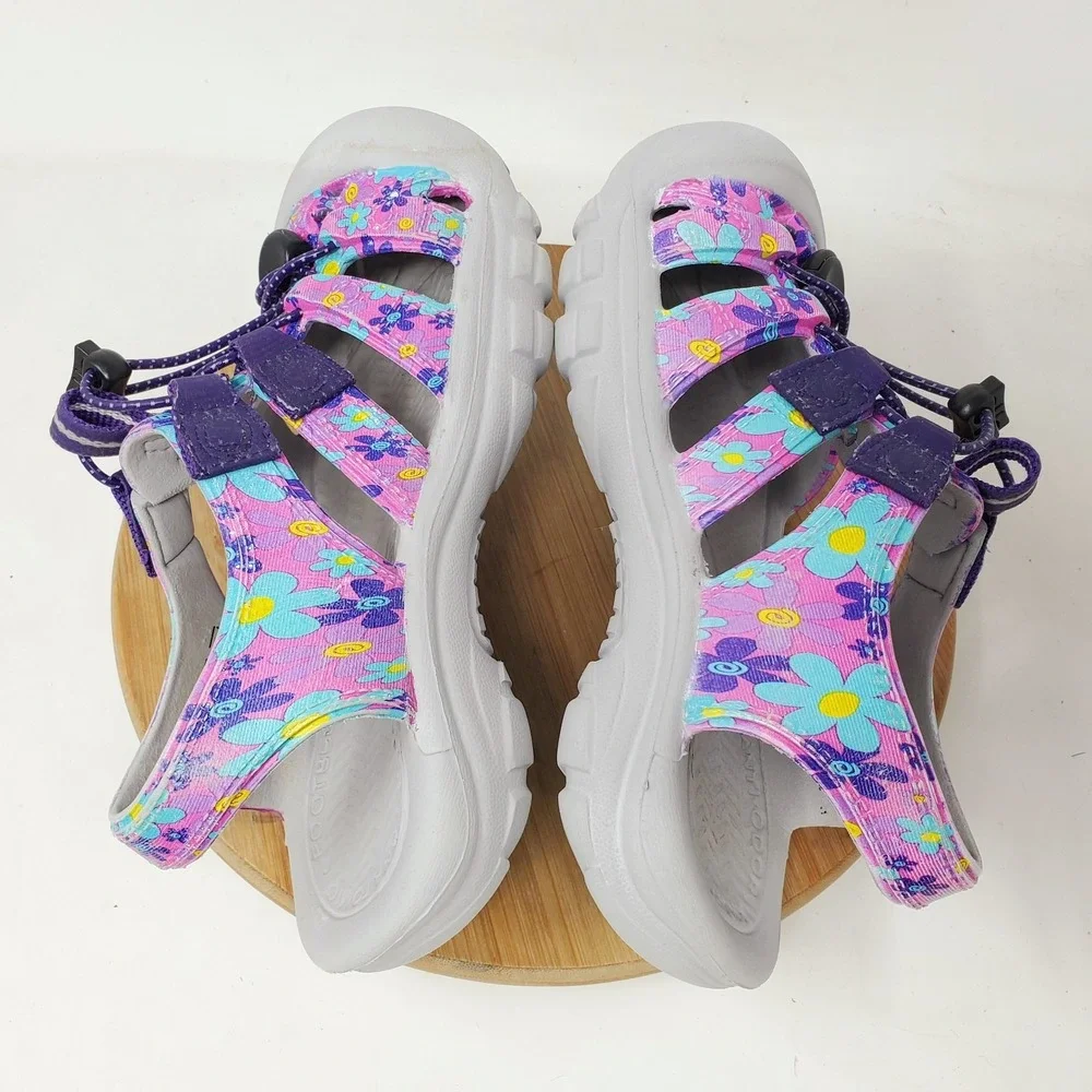KEEN Sandals Kids 2 Purple Pink Blue Floral Water Sport Hiking Shoes Boys Girls